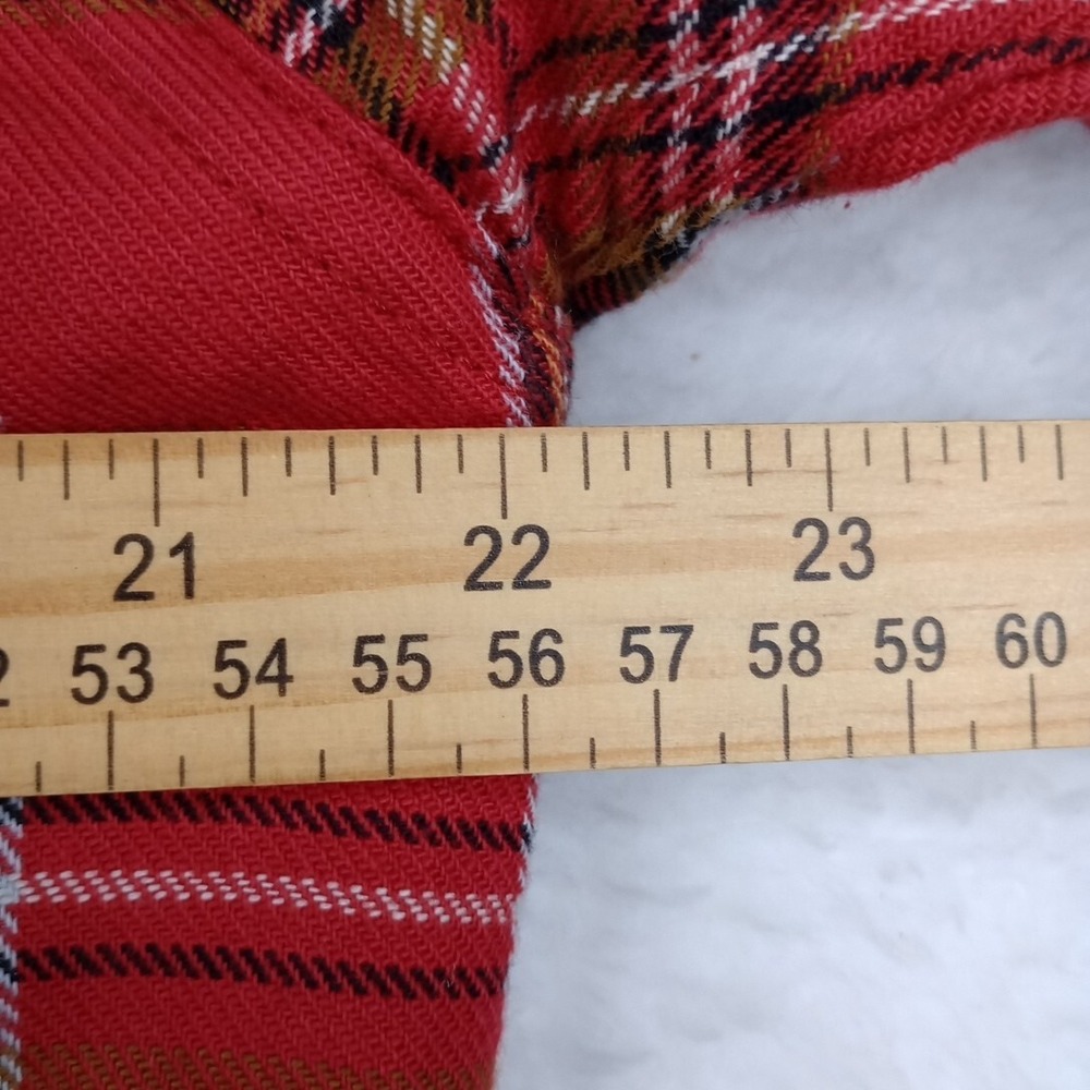 Calvin Klein Jeans Plaid Flannel Button Down Shirt Small Red & Brown - Picture 7 of 9